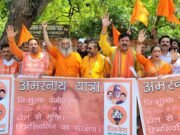 Shiv Sena protest : Jantar Mantar echoed with slogans to make Amarnath Yatra registration free