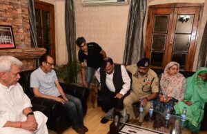 LG, DGP, ADGP visits home of martyr DySp to pay condolences