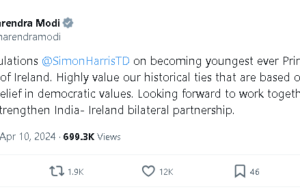 Modi congratulates new Ireland PM Simon Harris