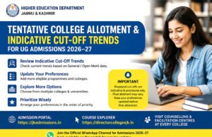 HED enables tentative college allotment, indicative cut-off trends for UG Admissions 2026-27