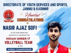 J&K’s Nasir #AjazSofi Selected for #India U-17 Volleyball Team