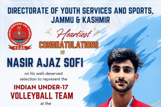 J&K’s Nasir #AjazSofi Selected for #India U-17 Volleyball Team