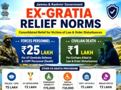 Govt. notifies Ex-gratia norms; Rs. 1 lakh for civilian deaths, Rs. 25 lakh for forces